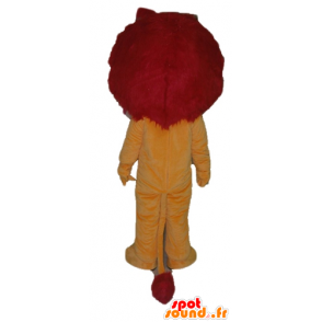 Lion mascot orange, yellow and red, with a pretty mane - MASFR22931 - Lion mascots