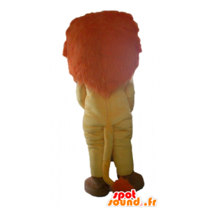 Lion mascot orange, yellow and white, with a beautiful mane - MASFR22932 - Lion mascots