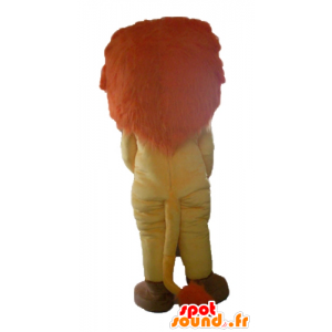 Mascotte de lion orange, jaune et blanc, avec une belle crinière - MASFR22932 - Mascottes Lion