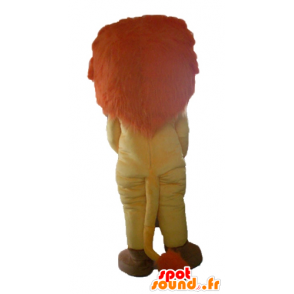 Lion mascot orange, yellow and white, with a beautiful mane - MASFR22932 - Lion mascots