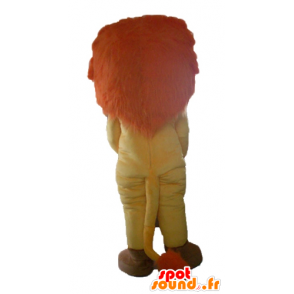 Lion Maskottchen orange, gelb und weiß, mit einer schönen Mähne - MASFR22932 - Löwen-Maskottchen