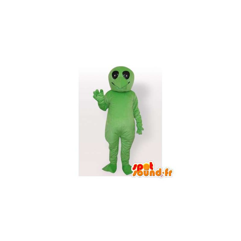Mascotte de tortue verte, sans carapace. Costume de reptile - MASFR006540 - Mascottes Tortue