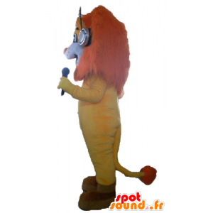 Mascotte de lion orange, jaune et blanc, avec une belle crinière - MASFR22932 - Mascottes Lion