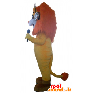 Oranje leeuw mascotte, geel en wit, met een mooie manen - MASFR22932 - Lion Mascottes