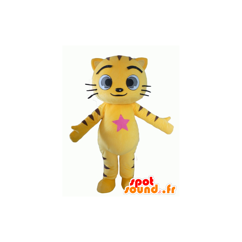 Mascota Gato amarillo y negro, con ojos grandes - MASFR22933 - Mascotas gato