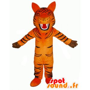 Mascot laranja e rugido tigre preto - MASFR22934 - Tiger Mascotes