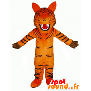 Mascot orange and black tiger, roaring - MASFR22934 - Tiger mascots