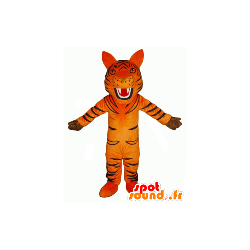 Arancio mascotte e tigre nera, ruggendo - MASFR22934 - Mascotte tigre