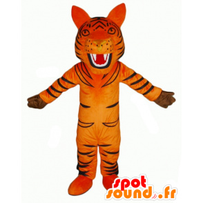 Mascot laranja e rugido tigre preto - MASFR22934 - Tiger Mascotes