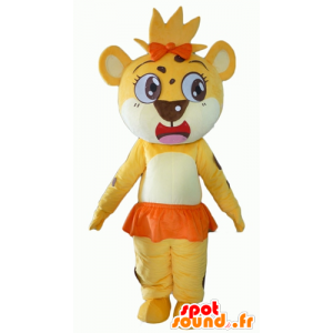 Lion mascot, tiger yellow, white and orange - MASFR22936 - Lion mascots