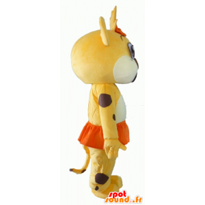 Leão mascote, amarelo tigre, branco e laranja - MASFR22936 - Mascotes leão