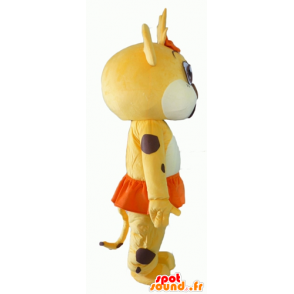Lion cub maskot, gul, hvid og orange tiger - Spotsound maskot