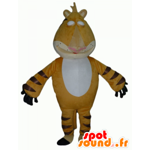 Gele tijger mascotte, wit en zwart, reus en intimiderend - MASFR22937 - Tiger Mascottes