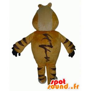 Gelbes Tiger-Maskottchen, weiß und schwarz, Riesen und einschüchternd - MASFR22937 - Tiger Maskottchen