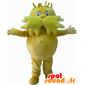 Stor gul mand maskot, mustached - Spotsound maskot kostume