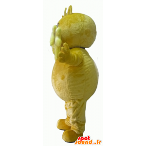 Stor gul mand maskot, mustached - Spotsound maskot kostume