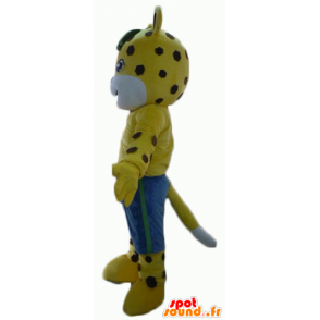 Maskottchen gelben und weißen Tiger braun Erbsen mit kurzen Hosen - MASFR22941 - Tiger Maskottchen