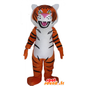 Laranja tigre mascote, preto e branco, que ruge - MASFR22942 - Tiger Mascotes