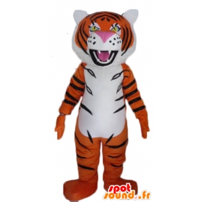 Laranja tigre mascote, preto e branco, que ruge - MASFR22942 - Tiger Mascotes