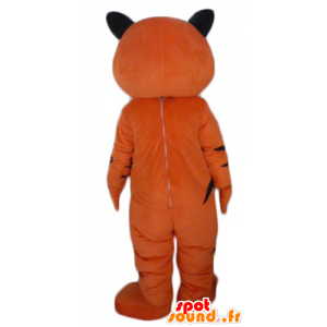 Orange Tiger-Maskottchen, schwarz und weiß, brüllend - MASFR22942 - Tiger Maskottchen