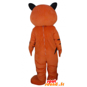 Mascotte de tigre orange, blanc et noir, rugissant - MASFR22942 - Mascottes Tigre