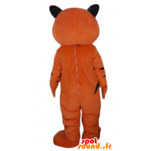 Orange tiger mascot, black and white, roaring - MASFR22942 - Tiger mascots