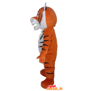 Orange Tiger-Maskottchen, schwarz und weiß, brüllend - MASFR22942 - Tiger Maskottchen