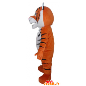 Orange tiger maskot, svart og hvitt, brøl - MASFR22942 - Tiger Maskoter