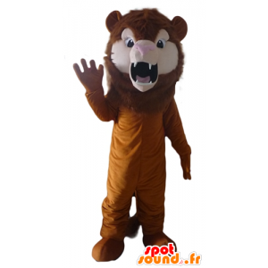 Brun lejonmaskot, brusande kattdjur - Spotsound maskot