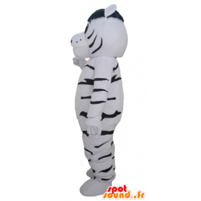 Maskot vit och svart tiger, jätte och rörande - Spotsound maskot