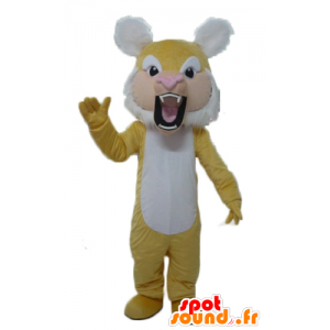 Amarelo e branco da mascote do tigre, rugindo - MASFR22945 - Tiger Mascotes