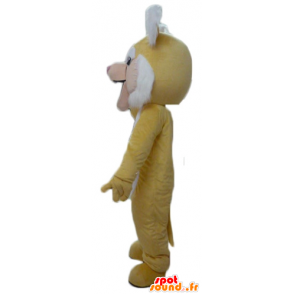 Giallo e bianco tigre mascotte, ruggente - MASFR22945 - Mascotte tigre