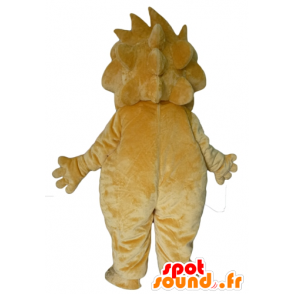 Mascotte de gros lion jaune et blanc, drôle et sympathique - MASFR22947 - Mascottes Lion