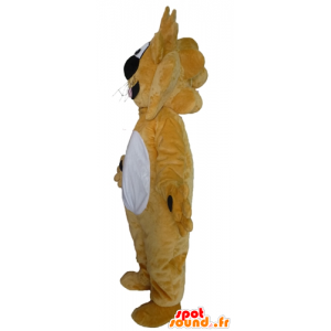 Stor gul og hvid løve maskot, sjov og venlig - Spotsound maskot