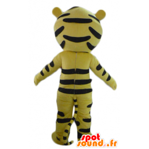 Boy dressed in yellow tiger mascot costume - MASFR22949 - Tiger mascots