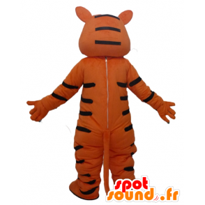 Orange tiger mascot, white and black, giant and fun - MASFR22951 - Tiger mascots