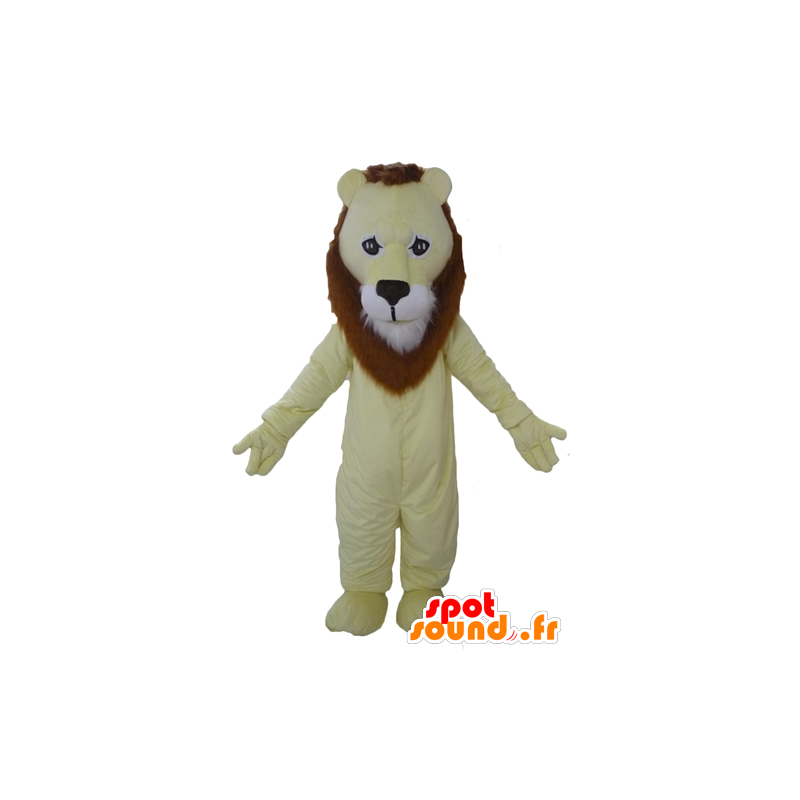 Geel leeuw mascotte, bruin en wit, zeer succesvol - MASFR22952 - Lion Mascottes