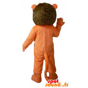 Lion mascot orange, white and brown, very original and colorful - MASFR22953 - Lion mascots