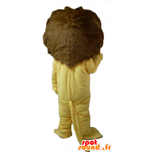 Mascot leão amarelo e castanho com excelente mane cabeludo - MASFR22954 - Mascotes leão