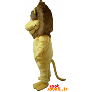 Mascot león amarillo y marrón con una melena grande peluda - MASFR22954 - Mascotas de León