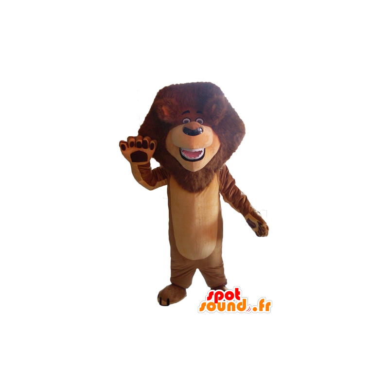 Brun løve maskot med en smuk manke - Spotsound maskot kostume