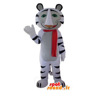 La mascota del tigre blanco y negro con un pañuelo rojo - MASFR22959 - Mascotas de tigre