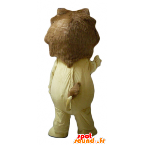 Mascotte de lion jaune, blanc et marron, dodu et attendrissant - MASFR22960 - Mascottes Lion