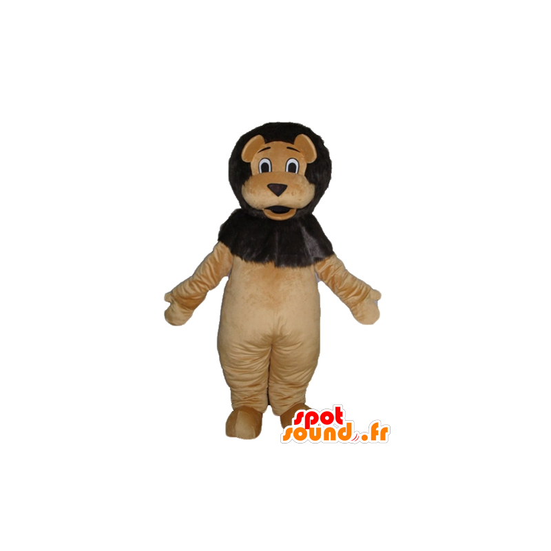 Mascot brun og svart løve, gigantiske, søt og søt - MASFR22962 - Lion Maskoter