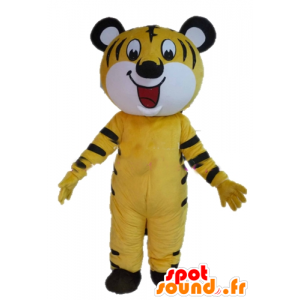 Mascota del tigre amarillo, blanco y negro, alegre - MASFR22963 - Mascotas de tigre