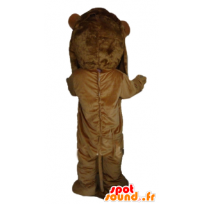 Marrom leão mascote, gigante e muito bem sucedida - MASFR22965 - Mascotes leão