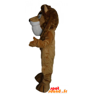 Marrom leão mascote, gigante e muito bem sucedida - MASFR22965 - Mascotes leão