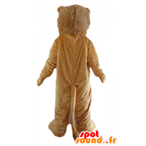 Brown and white lion mascot, fully customizable - MASFR22967 - Lion mascots