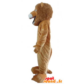Brown and white lion mascot, fully customizable - MASFR22967 - Lion mascots