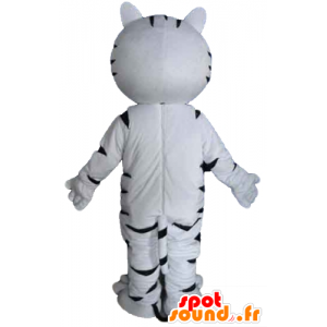 Cat mascote, tigre branco e preto, gigante - MASFR22968 - Tiger Mascotes